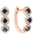 ფოტო #2 პროდუქტის Sapphire (1/3 ct. t.w.) & Diamond (1/5 ct. t.w.) Oval Hoop Earrings in 14k Rose Gold ( Also in White Gold)