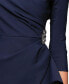 Women's 3/4-Sleeve Compression Draped Sheath Dress