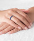 ფოტო #3 პროდუქტის Created Blue Spinel Princess Cut Eternity Band in Rhodium Plated Sterling Silver