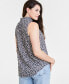 Фото #2 товара Women's Sleeveless Ruffle-Neck Top, Created for Macy's