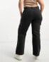 Фото #3 товара DTT Plus Elle high waisted wide leg cargo jeans in washed black