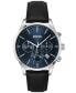 Men's Chronograph Avery Black Leather Strap Watch 42mm