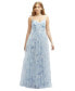 ფოტო #1 პროდუქტის Floral Ruched Wrap Bodice Tulle Dress with Long Full Skirt