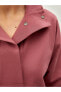 Dik Yaka Düz Uzun Kollu Pamuklu Kadın Sweatshirt