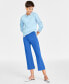 Фото #1 товара Women's Cobalt Glaze Ponte Kick-Flare Ankle Pants, Regular and Short Lengths, Created for Macy's