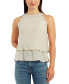 Juniors' Crochet-Trim Layered-Hem Top