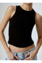 Klasik Yaka Siyah Kadın T-Shirt 4SAL30006IK