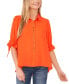 Фото #1 товара Women's High-Low Flowy Collared Button-Down Blouse