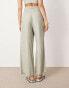 Фото #3 товара ASOS EDITION ruched waistband super wide leg tailored trouser co-ord in dusky green