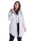 Фото #1 товара WOMEN'S PLUS SIZE RAIN - WEATHER RESISTANT RAINCOAT WITH DRAWSTRING HOOD