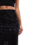 Фото #7 товара Miss Selfridge burnout mid rise maxi skirt in black