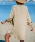 ფოტო #3 პროდუქტის Women's V-Neck Button Front Cover-Up Dress