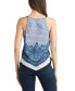 ფოტო #2 პროდუქტის Juniors' Printed Sleeveless Pointed-Hem Top