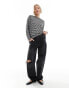 Фото #2 товара AllSaints Rita stripe long sleeve top in black