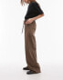 Фото #5 товара Mango elasticated tie waist relaxed trouser in brown