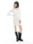 Tommy Jeans badge zip sweater dress in white