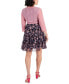 ფოტო #2 პროდუქტის Petite 2-Pc. Mesh Jacket & Floral-Print Dress Set