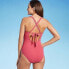 Фото #3 товара Women's Wide Ribbed Ring Medium Coverage One Piece Swimsuit - Kona Sol Red L