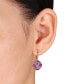 ფოტო #2 პროდუქტის Amethyst (5-1/3 ct. t.w.) & White Topaz (1/6 ct. t.w.) Cluster Leverback Drop Earrings