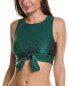 Vince Camuto Ribbed Crop Bikini Top Women's Green Xs