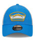 ფოტო #4 პროდუქტის Men's Powder Blue, White Los Angeles Chargers Logo Patch Trucker 9Forty Snapback Hat