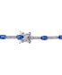 ფოტო #3 პროდუქტის Lab-Grown Blue Sapphire (5-5/8 ct. t.w.) & Lab-Grown White Sapphire (1-1/8 ct. t.w.) Link Bracelet in Sterling Silver