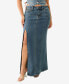 ფოტო #3 პროდუქტის Women's Vintage-like Style Slit Denim Maxi Skirt