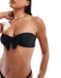 Фото #1 товара Miss Selfridge bow front bandeau bikini top in black