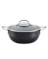 X Hybrid Nonstick Aluminum Nonstick Casserole Pan With Lid, 4-Quart, Super Dark Gray