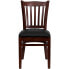 Фото #3 товара Hercules Series Vertical Slat Back Mahogany Wood Restaurant Chair - Black Vinyl Seat