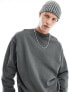 Фото #5 товара ASOS DESIGN oversized sweatshirt in washed charcoal grey with print