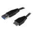 StarTech.com Slim Micro USB 3.0 Cable - M/M - 15cm (6in) - 0.15 m - USB A - Micro-USB B - USB 3.2 Gen 1 (3.1 Gen 1) - Male/Male - Black