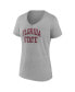 Фото #3 товара Women's Heather Gray Florida State Seminoles Basic Arch V-Neck T-shirt