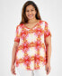 ფოტო #1 პროდუქტის Plus Size Lush Print V-Neck Top, Created for Macy's