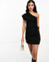 Фото #2 товара ASOS DESIGN one shoulder mini dress with ruched side in black