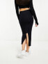 Фото #3 товара ASOS DESIGN seamless co-ord tubular midi skirt in black