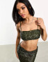 ASOS DESIGN co-ord sequin strappy bandeau top in green