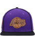 Men's Purple, Black Los Angeles Lakers Heritage Leather Patch Snapback Hat