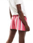 ASOS DESIGN poplin boxer short in pink stripe