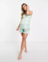 Loungeable Maternity frill cami and short pyjama set in retro floral print