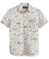 Men's Shoreline Print Short Sleeve Button-Front Shirt