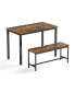 Rustic Dining & Bar Set, Industrial Style, 43.3"L X23.6"W X 29.9"H