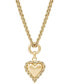 Фото #1 товара Macy's puff Heart Rope-Framed 18" Pendant Necklace in 10k Gold