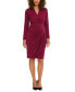 Women's Faux-Wrap Glitter-Finish Dress