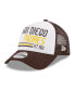 Фото #1 товара Men's White, Brown San Diego Padres Stacked A-Frame Trucker 9FORTY Adjustable Hat
