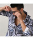 ფოტო #7 პროდუქტის Men's Charcoal Grey & Prussian Blue Marble Foliage Shirt