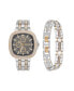 ფოტო #3 პროდუქტის Men's Crystal Bracelet Watch 46mm Gift Set