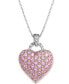ფოტო #2 პროდუქტის Sapphire (1-3/4 ct. t.w.) and Diamond Accent Heart Pendant Necklace in Sterling Silver (Also Available in Ruby and Pink Sapphire)