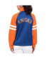 Women's Blue New York Knicks Main Player Raglan Rhinestone Full-Zip Track Jacket