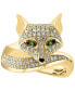 ფოტო #3 პროდუქტის EFFY® Diamond (3/8 ct. t.w.) & Tsavorite Accent Fox Ring in 14k Gold